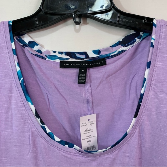 White House Black Market Woven Hem Tank in Purple Size Med - Picture 3 of 5